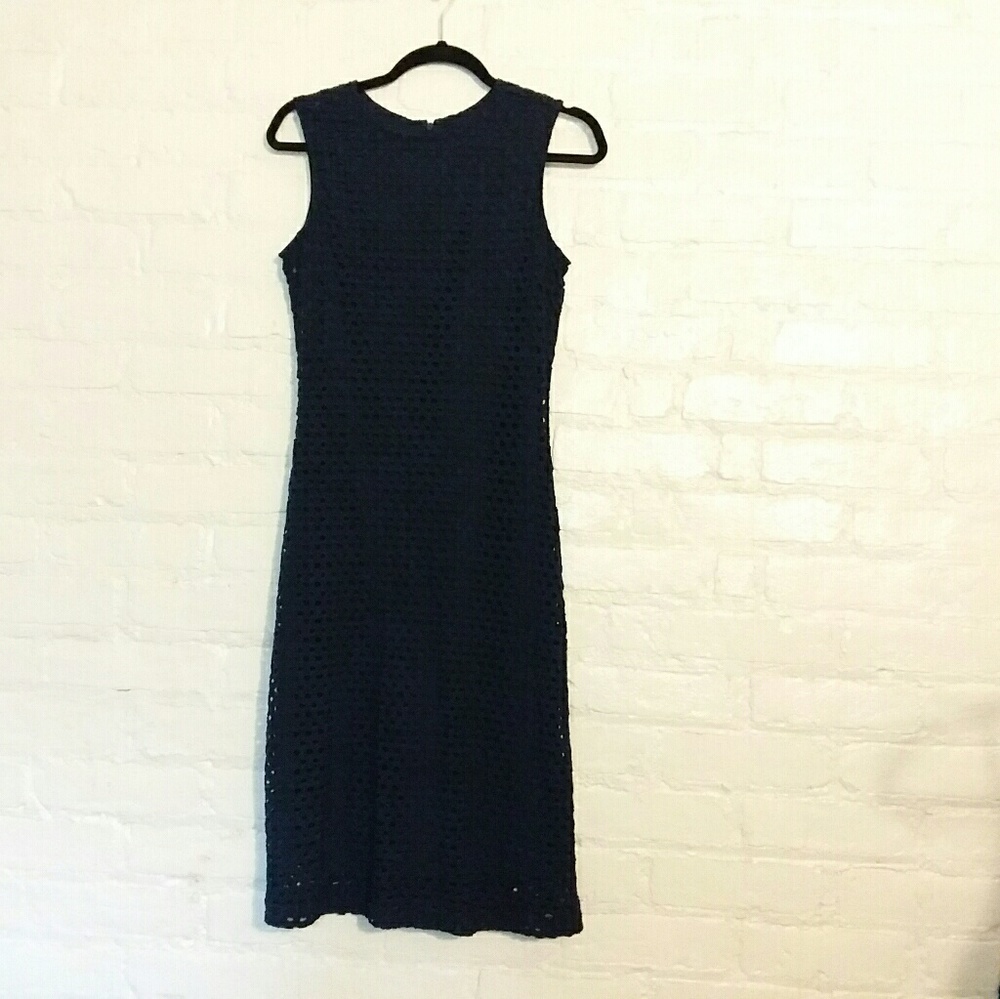 FINAL PRICE Sharagano eyelet dress in navy, size 6